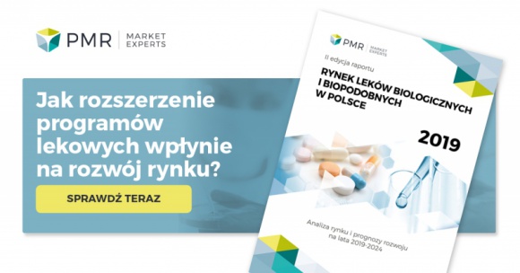 Rok 2019: przyspieszenie wzrostu rynku leków biologicznych BIZNES, Farmacja - Według prognoz przedstawionych w najnowszym raporcie PMR „Rynek leków biologicznych i biopodobnych w Polsce w 2019 r.”, sprzedaż leków biologicznych (referencyjnych i biopodobnych) przekroczy 4,8 mld zł w 2019 r.